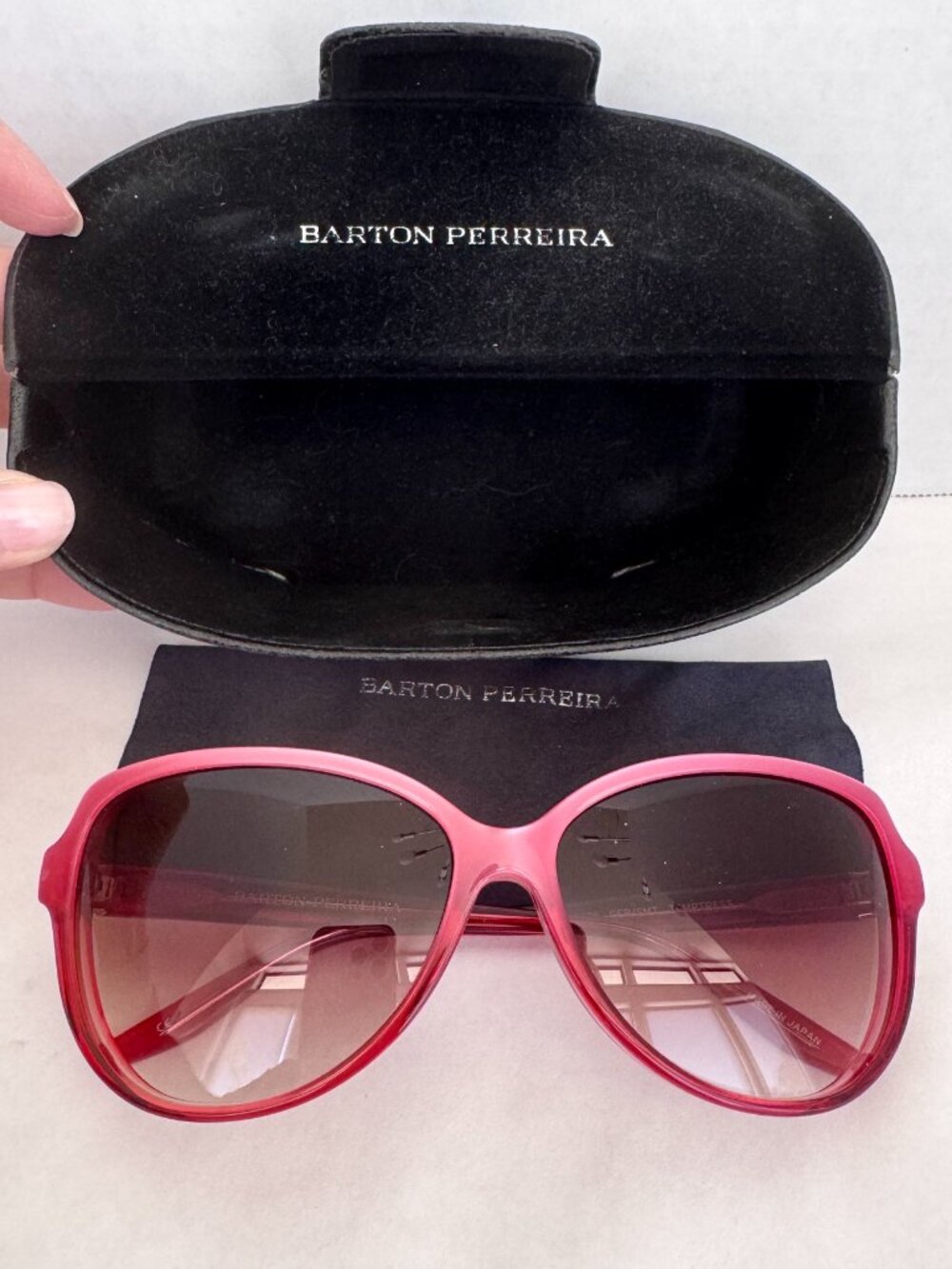 Barton Perreira Rose Pink Temptress Sunglasses with Gray Grey Gradient Lenses